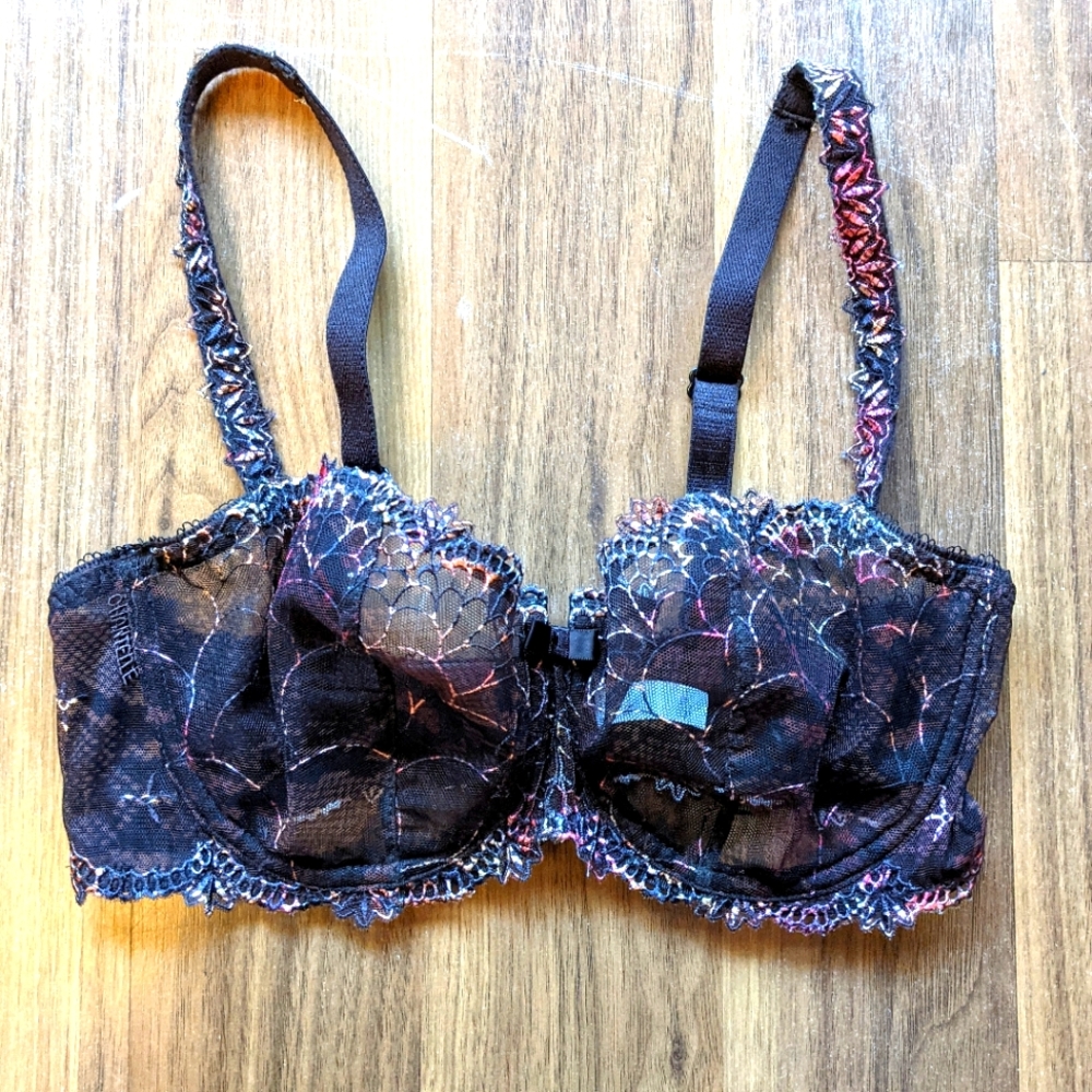 Chantelle Unlined Lace Demi Bra 32DD, New without tags
